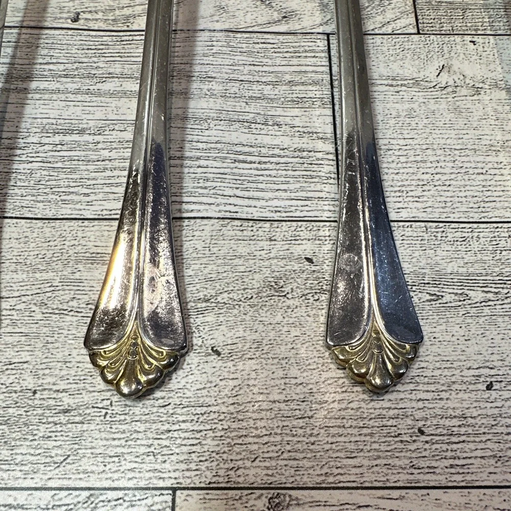 Towle Santa Barbara Stainless Steel Flatware 5PC Vintage *Some Gold Missing*
